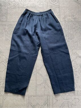 BNWT Beyond Nine - Mabel linen trousers - Navy, XS, Long length